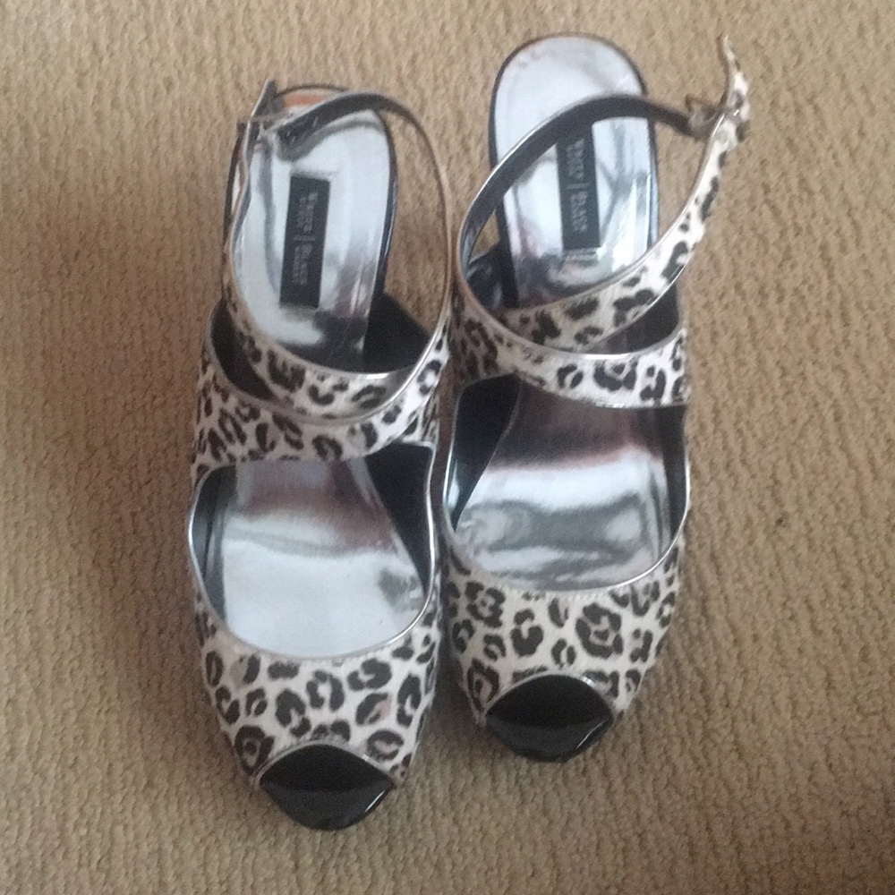 White House Black Market leopard print heels